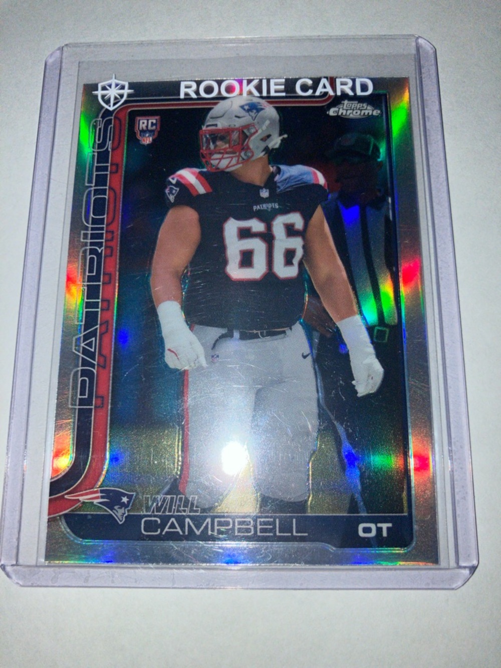 2025 Topps Chrome Will Campbell New England Patriots Rookie Card RC